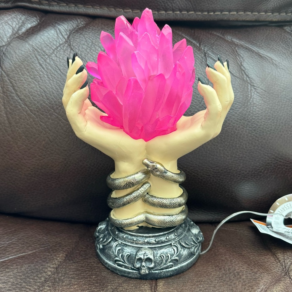 Witch Hands with Snake & Purple Crystals LED Light Up Halloween Decor